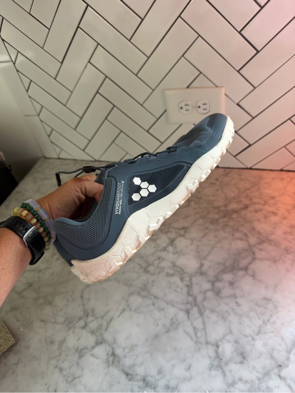 VivoBarefoot Men's Primus Trail II FG Deep Sea Blue Minimalist Barefoot shoe